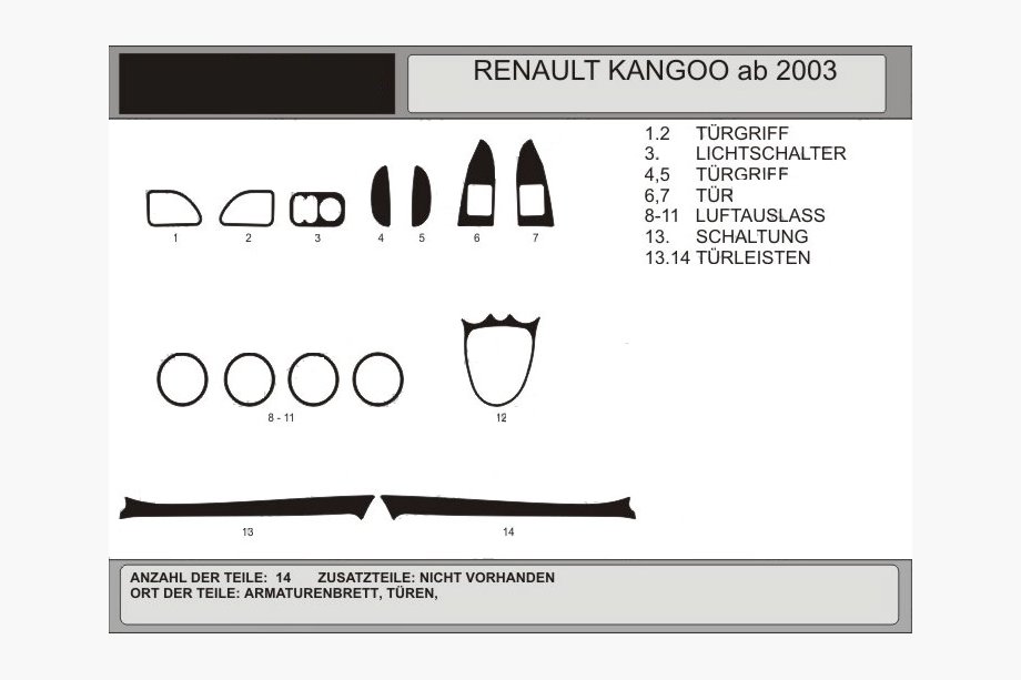 Renault Kangoo 1998-2008 Couvre tableau de bord (Hartman) Bleu Image