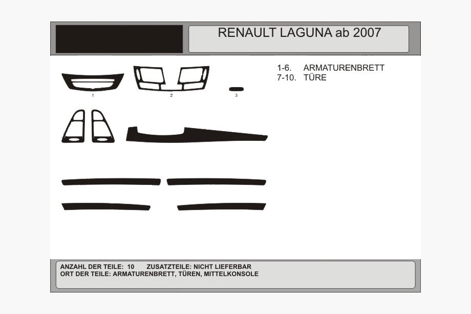 Renault Laguna 2007-2015 Couvre tableau de bord (Hartman, Pologne) Noyer Image