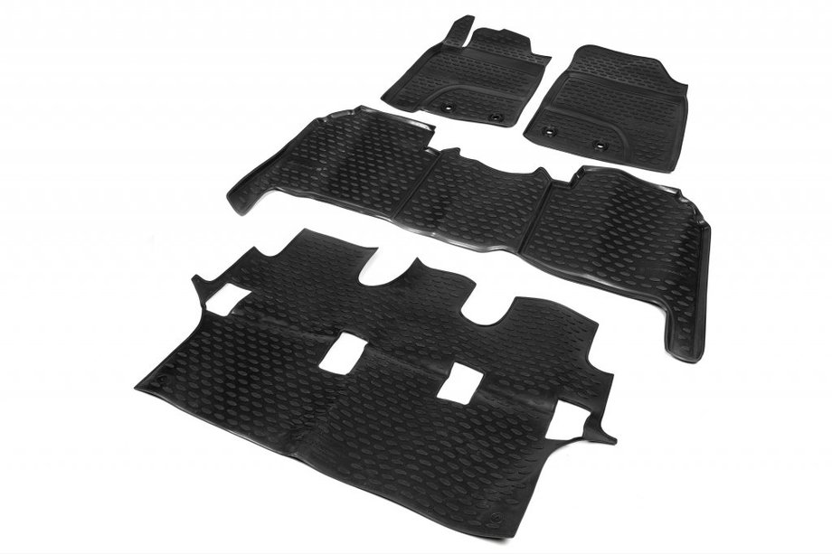 Toyota Land Cruiser 200 2007-2021 Tapis de sol en caoutchouc pour habitacle (Novline, 2012-2015) Photo 1