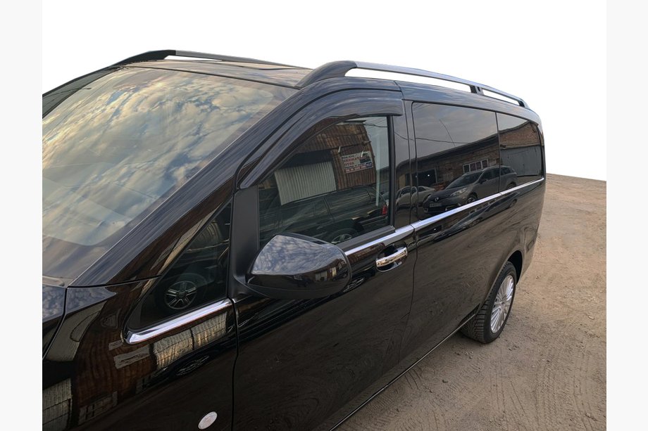 Mercedes Vito/V-class W447 2014- Baguettes de vitre inférieures en inox sur toute la longueur (8 pcs) OmsaLine, L2, 2 Portes Latérales Photo 1