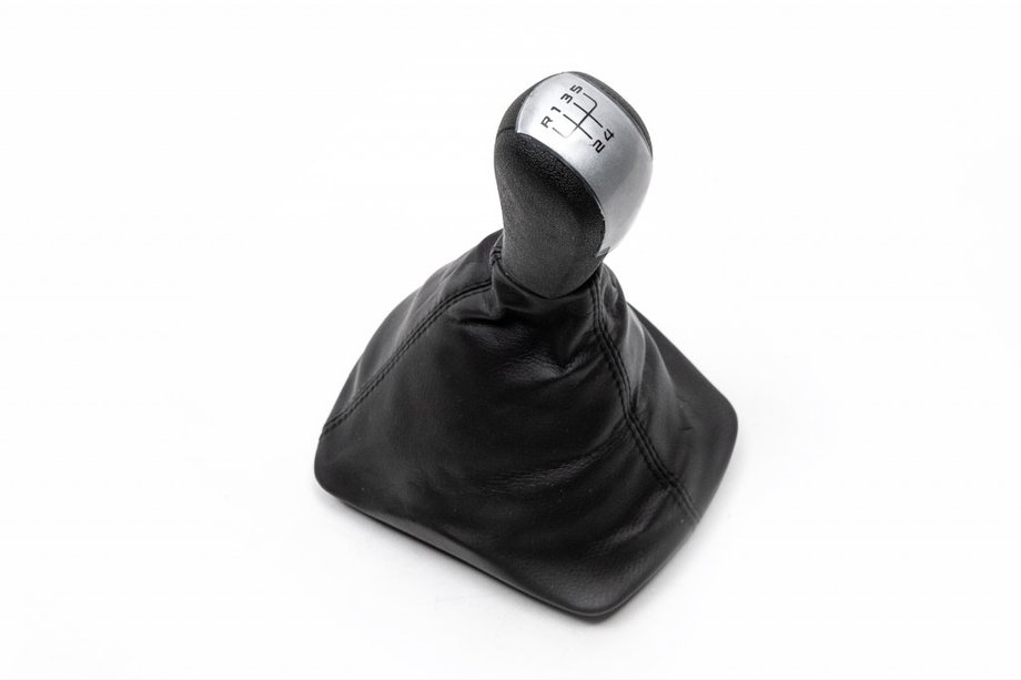 Skoda Octavia II A5 2006-2010 Pommeau de levier de vitesse avec soufflet (insertion grise, 5 vitesses) Image