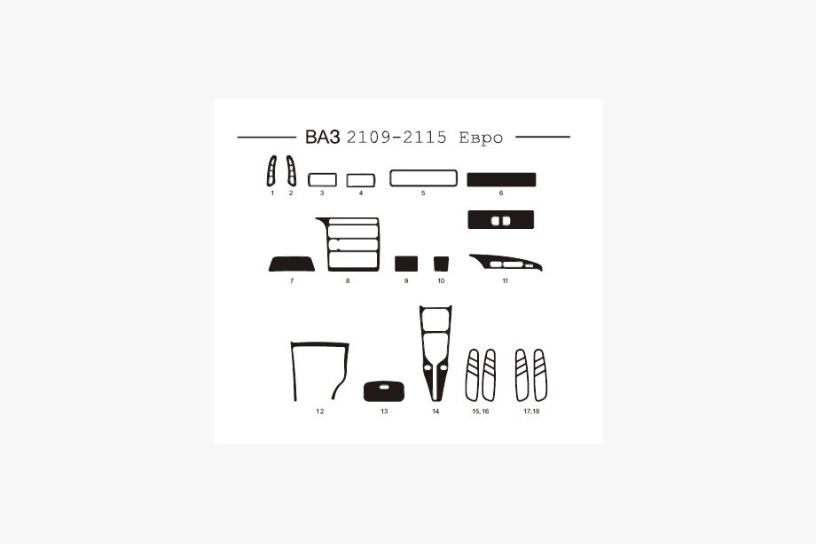 VAZ 2110-21115 1995-2015 Cache tableau de bord (2109-2115) Image
