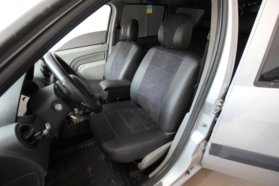 Dacia Logan I 2005-2008 Housses de siège auto simili cuir+tissu+alcantara Antara A001 (intérieur complet) Image