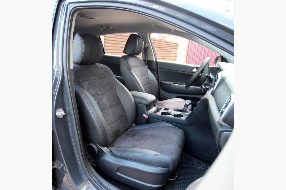 Kia Sportage 2015-2021 Housses de siège auto simili cuir+tissu+alcantara Antara A001 (intérieur complet) Image
