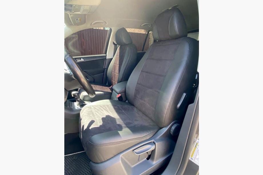 Volkswagen Tiguan 2016-2023 Housses de siège auto simili cuir+tissu+alcantara Antara A001 (intérieur complet) Photo 4