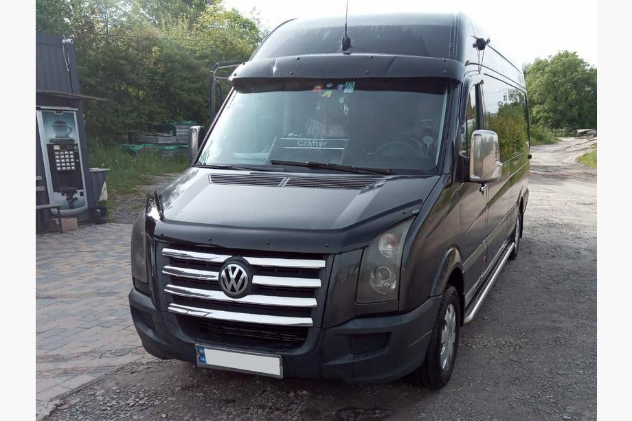 Volkswagen Crafter 2006-2016 Casquette de pare-brise sur cadre V2 (noir brillant, 5mm) Photo 15