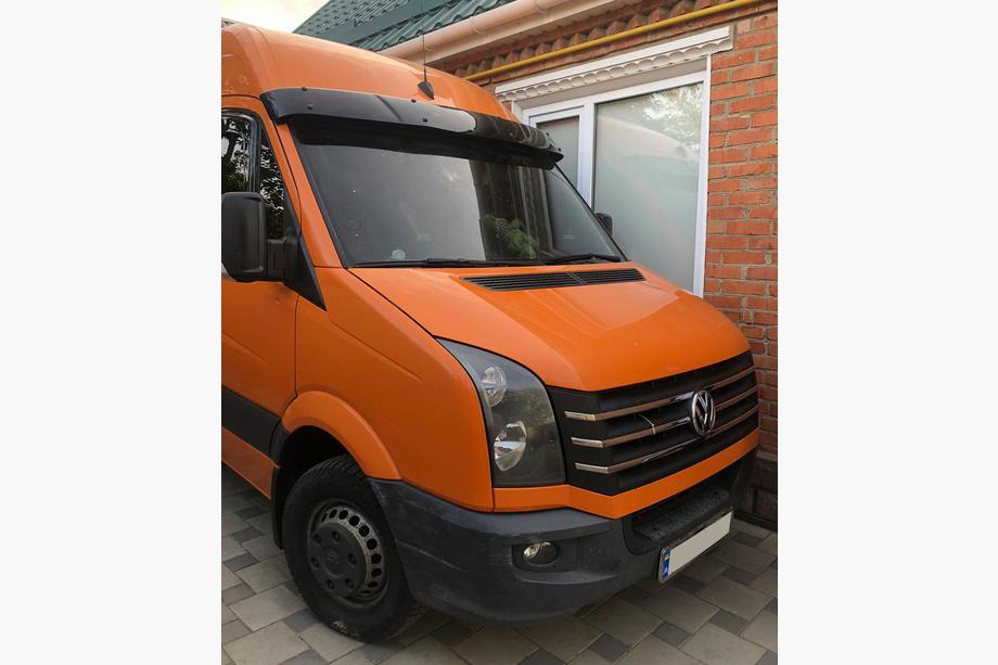 Volkswagen Crafter 2006-2016 Casquette de pare-brise sur cadre V2 (noir brillant, 5mm) Photo 7