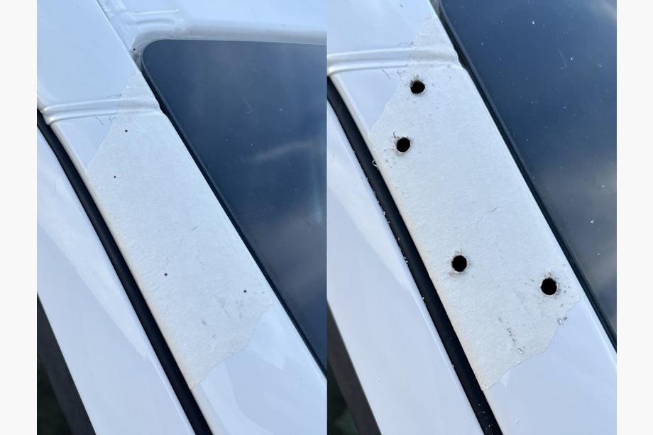 Volkswagen Crafter 2006-2016 Casquette de pare-brise sur cadre V2 (noir brillant, 5mm) Photo 3