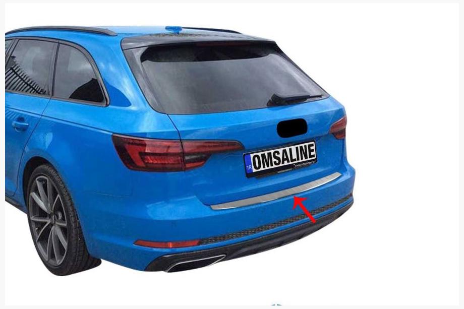 Audi A4 B9 2015-2024 Protection de Pare-chocs Arrière OmsaLine (Avant, Inox) Image