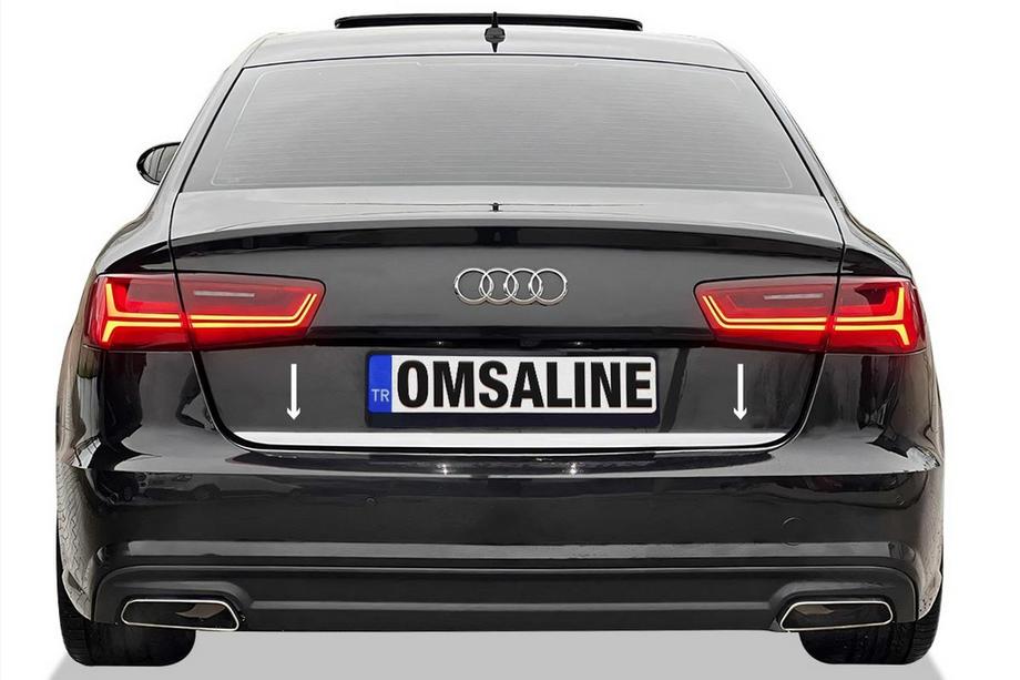 Audi A6 C8 2018–2025 Baguette de coffre OmsaLine inox Image