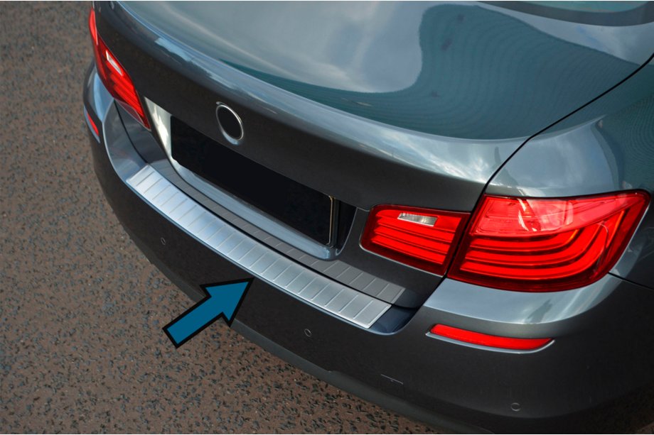 BMW 5 Series F10/F11 2010–2016 Protection de pare-chocs arrière OmsaLine (SD, inox) Image