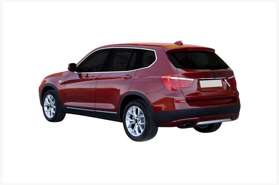BMW X3 F25 2011-2018 Baguette inox au-dessus de la plaque d'immatriculation Image