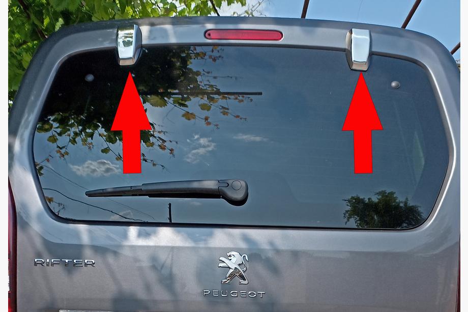 Peugeot Partner/Rifter 2019- Couvre-charnières de portes arrière (2 pcs, inox) Image