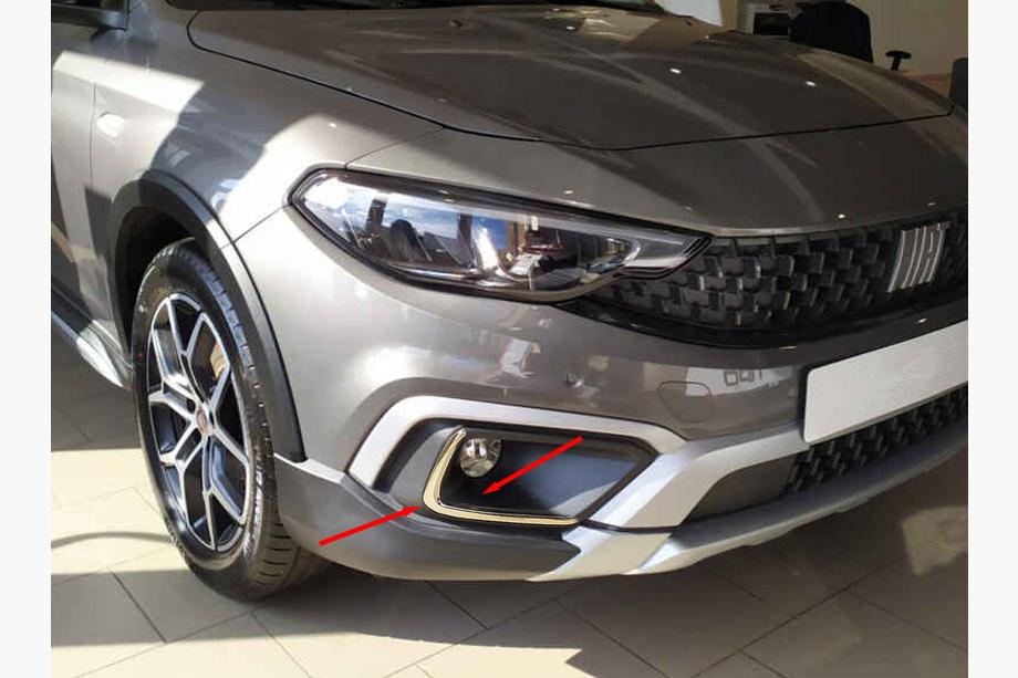 Fiat Tipo Cross 2021- Entourages de Phares Antibrouillard en Acier Inoxydable Image