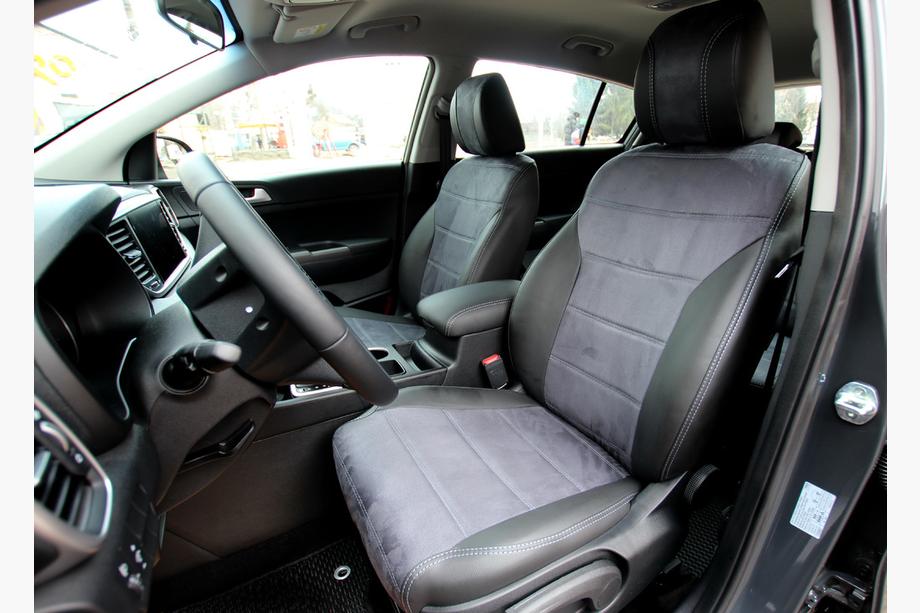 Kia Sportage 2021- Housses de Sièges Auto Similicuir+Tissu+Alcantara Antara A0010 (Ensemble Complet) Photo 1