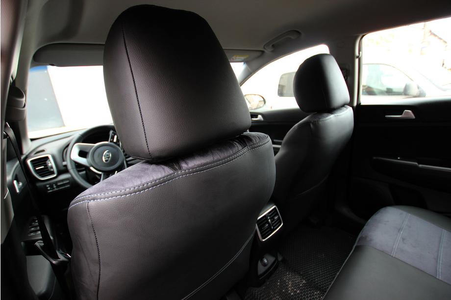 Kia Sportage 2021- Housses de Sièges Auto Similicuir+Tissu+Alcantara Antara A0010 (Ensemble Complet) Photo 11