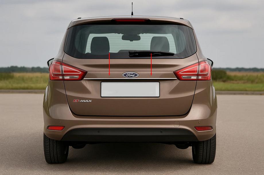 Ford B-Max 2012-2017 Baguette chromée au-dessus de la plaque d'immatriculation (inox) Image