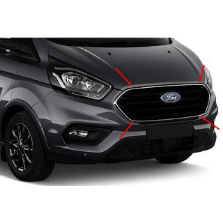 Encadrement chromé pour calandre 2018+ (4 pcs, inox) Ford Custom 2013-2022 photo 1