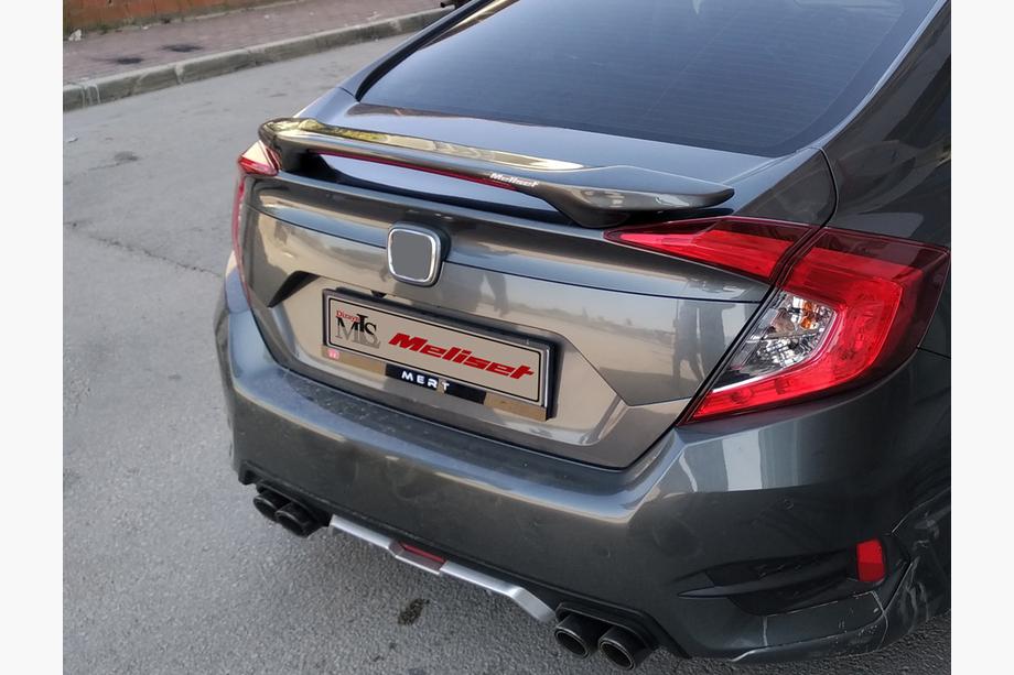 Honda Civic Sedan X 2016-2021 Aileron Isikli (apprête pour peinture) Image