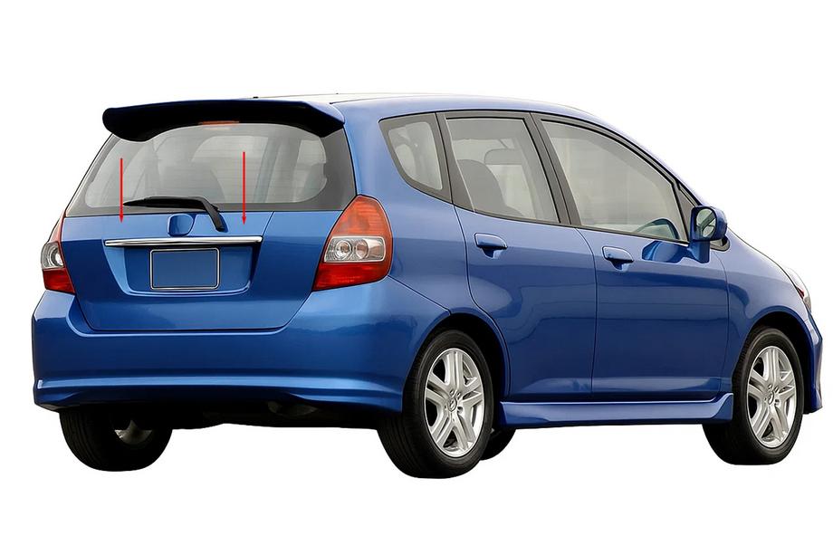 Honda FIT/Jazz 2002-2008 Baguette chromée au-dessus de la plaque d'immatriculation (inox) Image