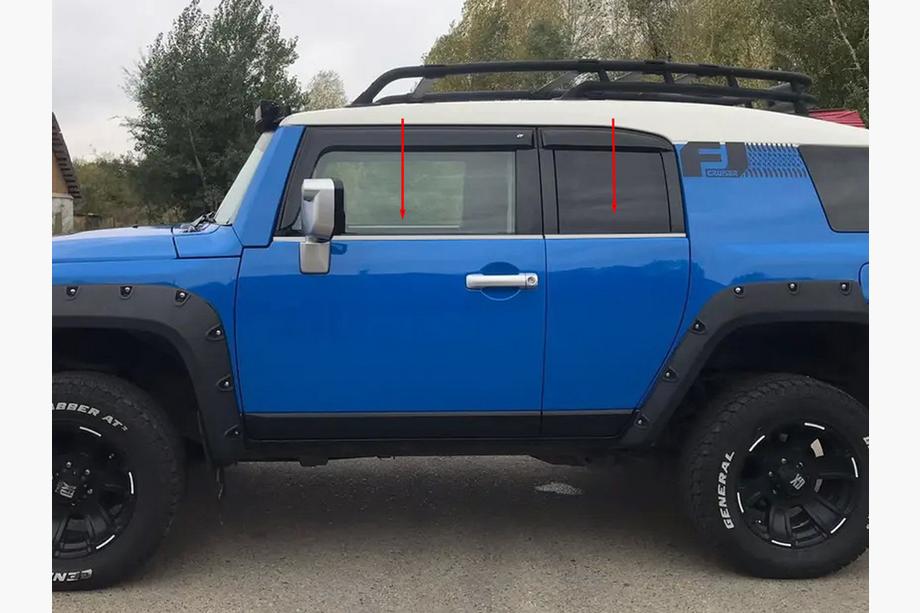 Toyota FJ Cruiser 2006-2022 Baguettes inférieures de vitres en acier inoxydable (4 pièces) Photo 1