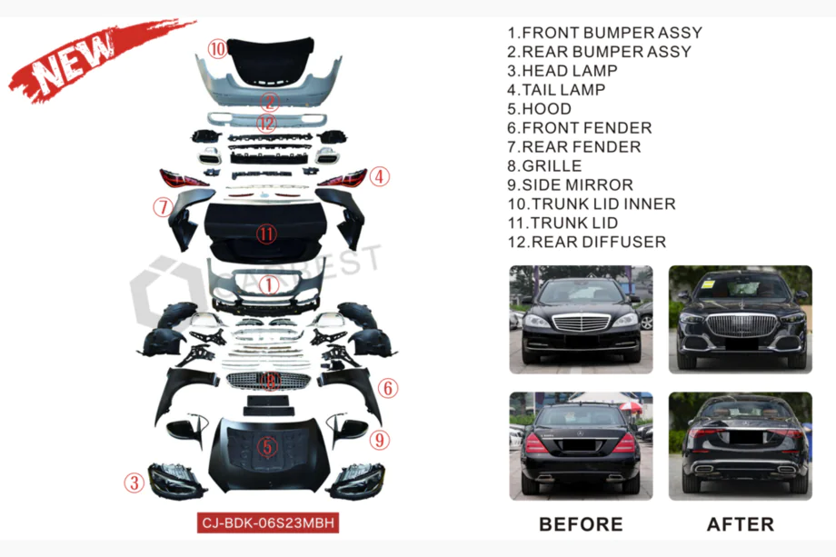 Mercedes S-class W221 2005-2013 Kit de restylage pour W223 Maybach Photo 9
