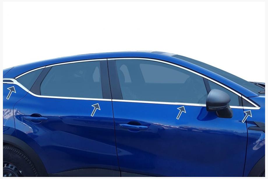 Renault Captur 2019- Encadrements de Vitres Acier Inoxydable (8 pcs) Image