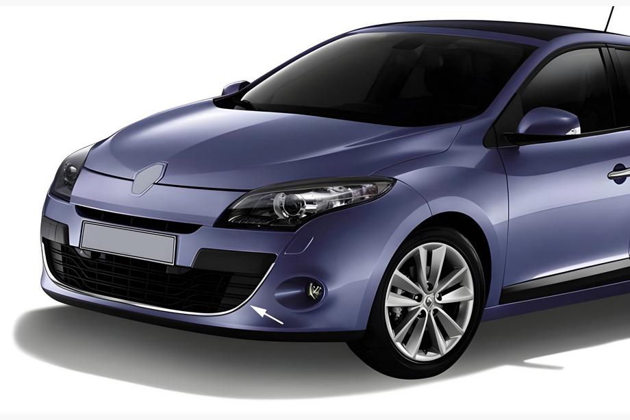 Renault Megane III 2009-2016 Protection de pare-chocs avant 2013-2016 (HB, inox) Image
