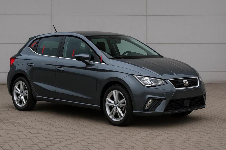 Seat Ibiza 2017- Encadrement de vitres inox (4 pcs) Image