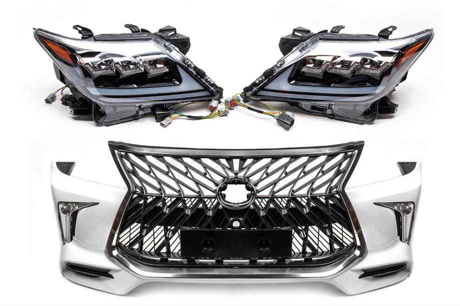 Lexus LX570/450d 2008-2022 Kit mini restylage de modèle 2008-2015 vers TRD Sport (pare-chocs, phares) Photo 4