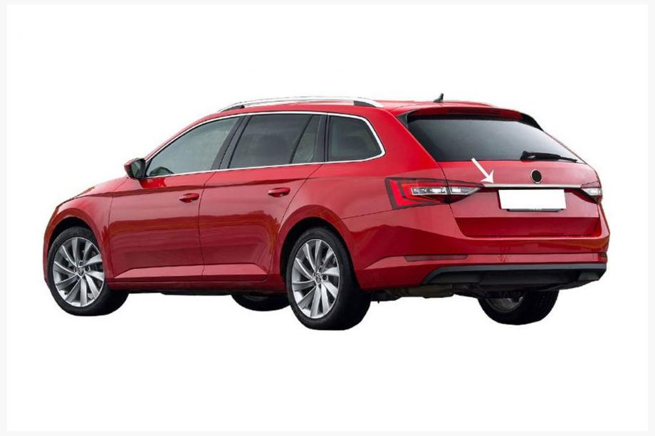 Skoda Superb 2015-2024 Baguette au-dessus de la plaque SW (inox) Image