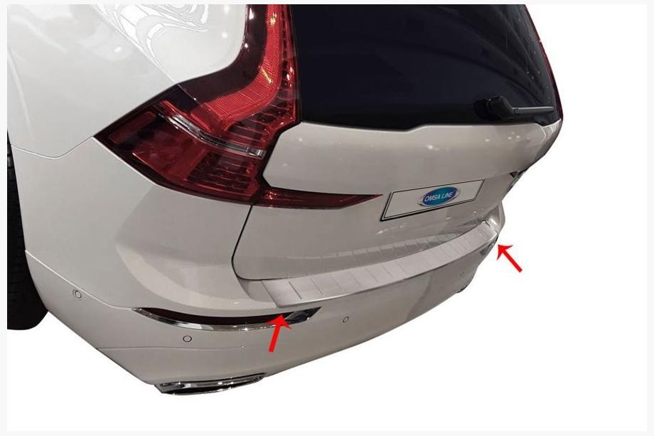 Volvo XC60 2017- Protection de Pare-chocs Arrière en Acier Inoxydable Image