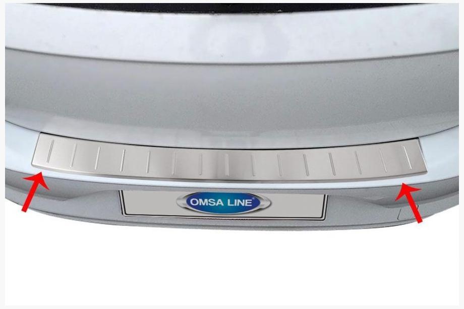 Volkswagen Polo 2017- Protection de Pare-chocs Arrière OmsaLine (HB, Inox) Image