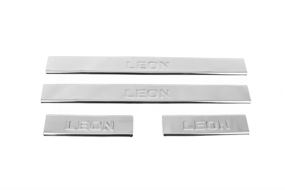 Seat Leon 2013-2020 Seuils de porte inox Carmos V2 (4 pcs) Image
