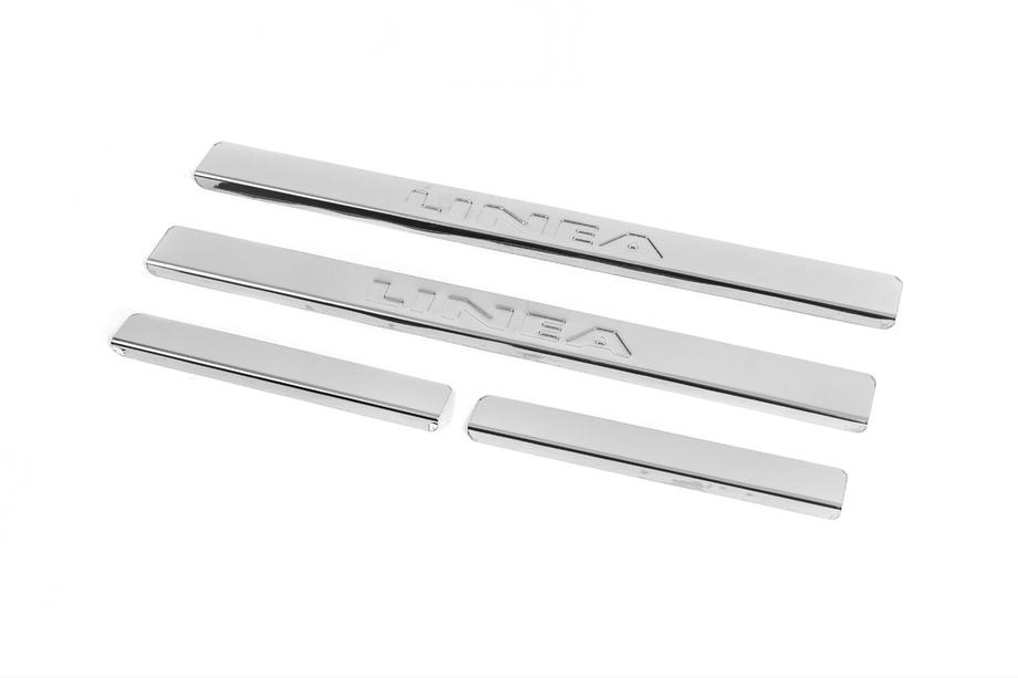 Fiat Linea 2006-2018 Seuils de porte inox Carmos V2 (4 pcs) Photo 1