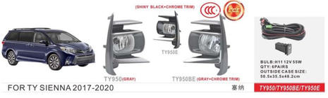 Toyota Sienna 2010-2020 Phares antibrouillard 2017-2020 (2 pcs, halogène) photo 1