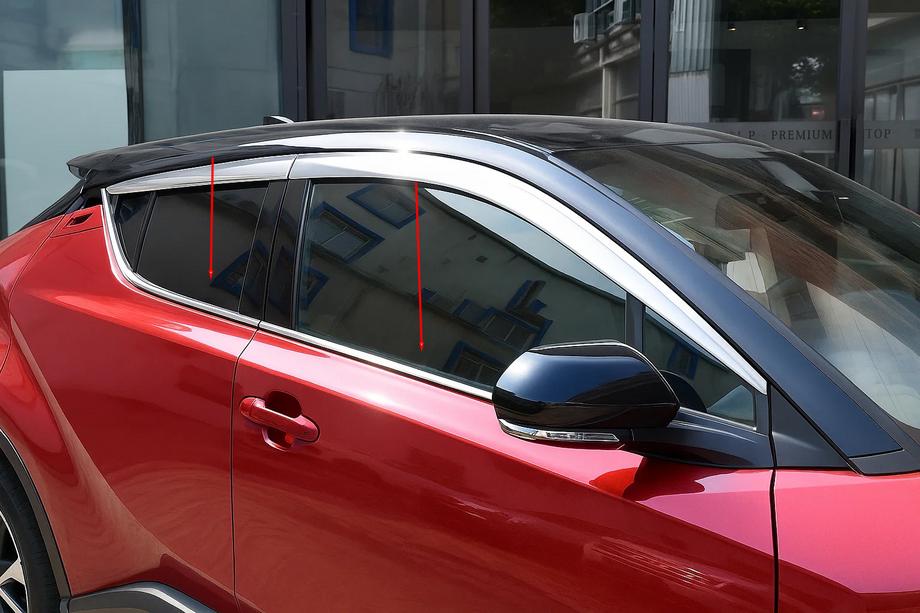 Toyota C-HR 2016-2023 Encadrement de vitres OmsaLine (4 pcs, inox) Image