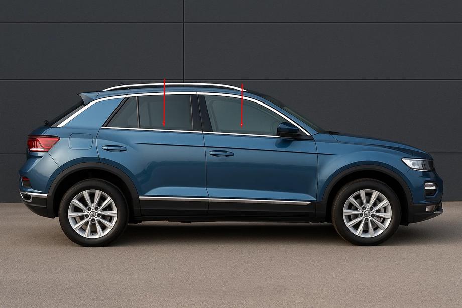 Volkswagen T-Roc 2017-2025 Encadrement de vitres inox (4 pcs) Image