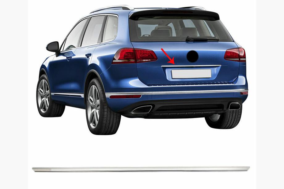 Volkswagen Touareg 2018- Baguette chromée au-dessus de la plaque OmsaLine (inox) Image