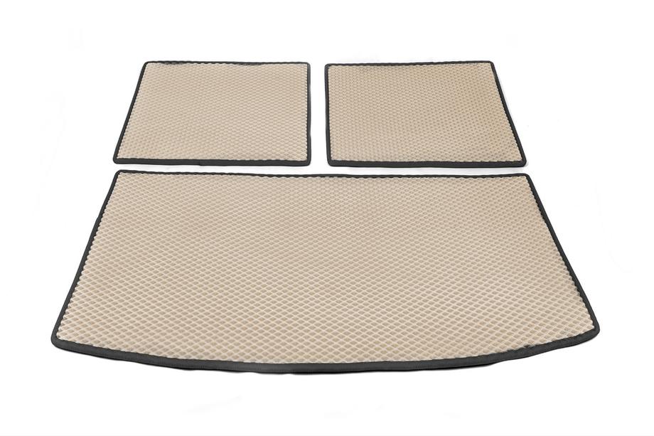 Audi Q7 2005-2015 Tapis de coffre 3 pièces (EVA, beige) (7 places) Image