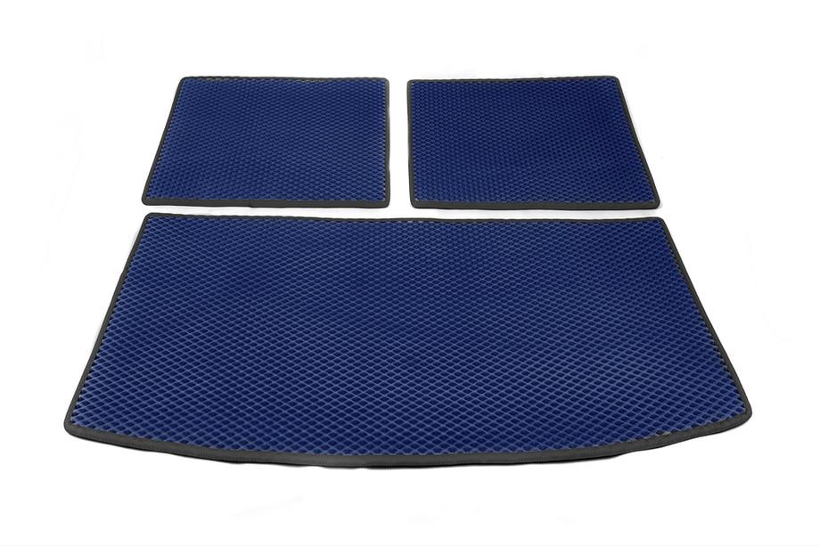 Audi Q7 2005-2015 Tapis de coffre 3 pièces (EVA, bleu) (7 places) Image