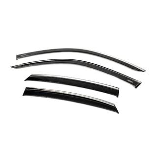 Déflecteurs de vitres avec moulure chromée (4 pcs, Niken) Honda Civic Sedan 2021- photo 2