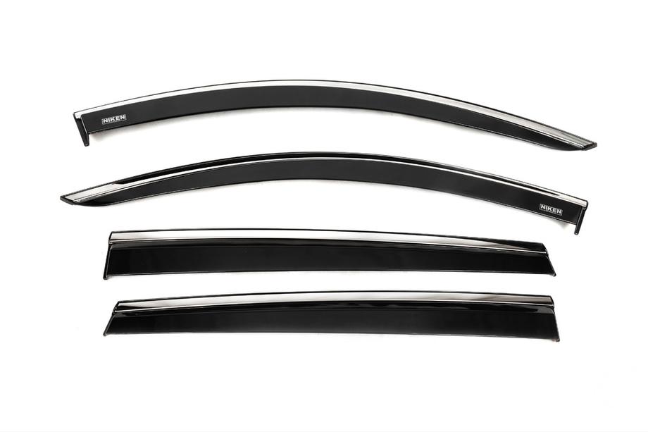 Hyundai Santa Fe 4 2018-2023 Déflecteurs de vitres avec moulure chromée (4 pcs, Niken) Image