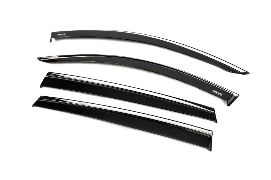 Hyundai Santa Fe 4 2018-2023 Déflecteurs de vitres avec moulure chromée (4 pcs, Niken) Photo 2
