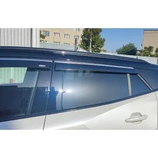 Déflecteurs de vitres avec moulure chromée (4 pcs, Niken) photo 2