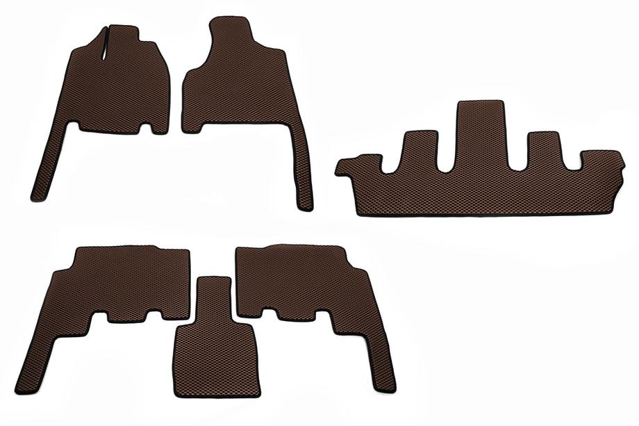 Chrysler Voyager 2001-2007 Tapis de sol (3 rangées, EVA, marron) Image