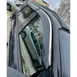 Déflecteurs de vitres avec moulure chromée (4 pcs, Niken) Hyundai Santa Fe 2 2006-2012 photo 4