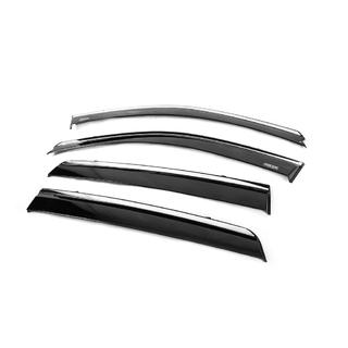 Déflecteurs de vitres avec moulure chromée (4 pcs, Niken) Hyundai Santa Fe 2 2006-2012 photo 3