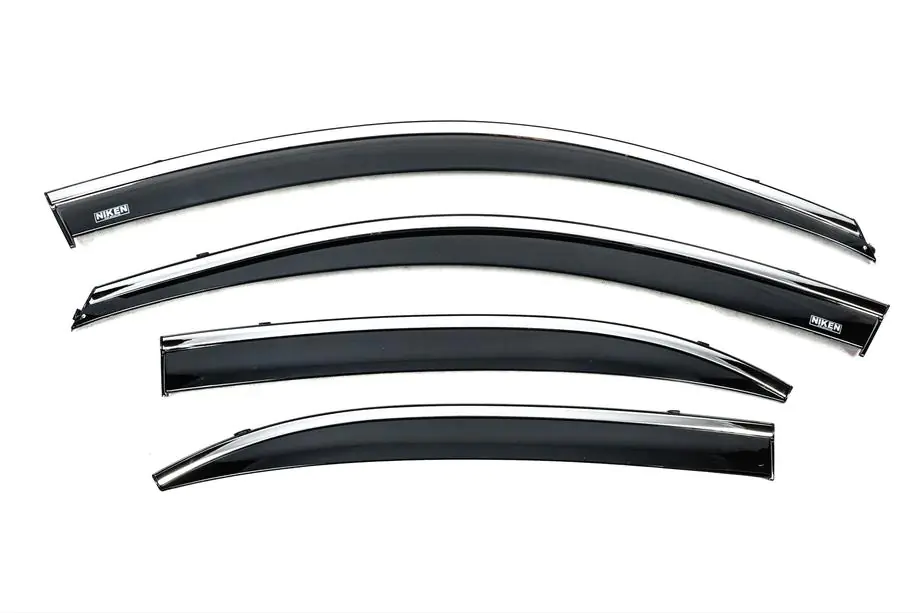 Chevrolet Malibu 2011-2018 Déflecteurs de vitres avec moulure chromée (4 pcs, Niken) Photo 2