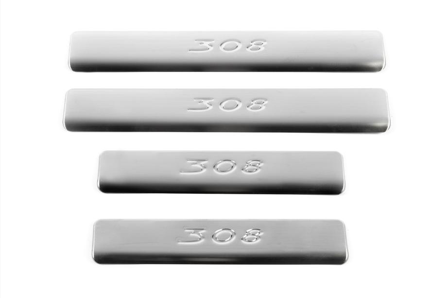Peugeot 308 2007-2013 Couvre-seuils de porte (Omsa, 4 pcs, inox) Photo 2